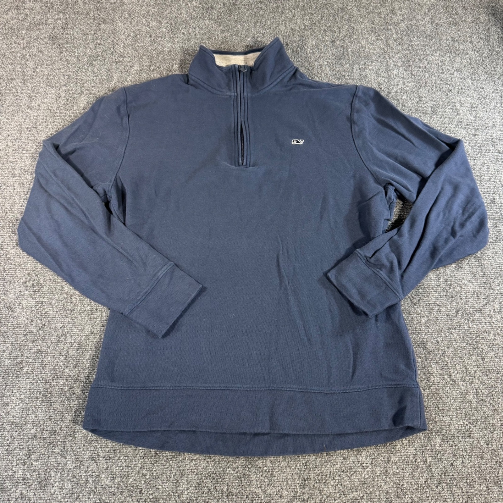 Vineyard Vines Mens Navy Blue 100% Pima Cotton Quarter Zip Pullover Sweater M